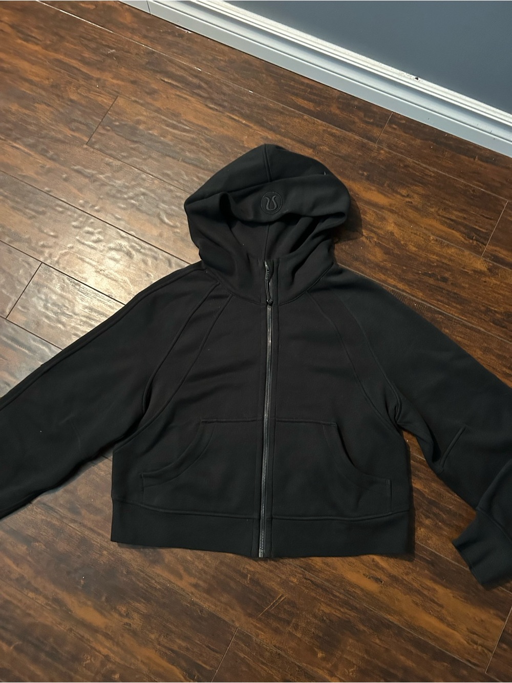 lululemon athletica Women’s Black Full-Zip Hooded Bomber Jacket